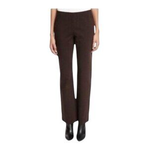 Eileen Fisher Womens Brown Straight-Leg Pants S Mid-Rise Stretch Trousers Workwe